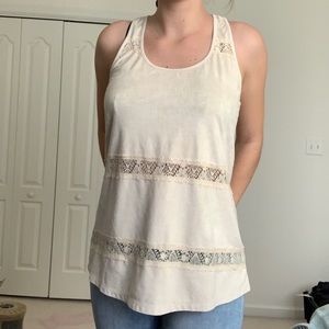 Sun & Shadow Cozy Beige Boho Tank